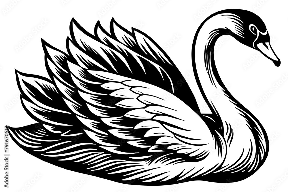 silhouette of a swan vector art silhouette of a swan vector art