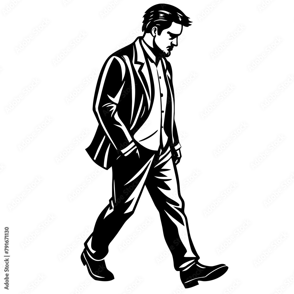 A man walking vector art silhouette A man walking vector art silhouette