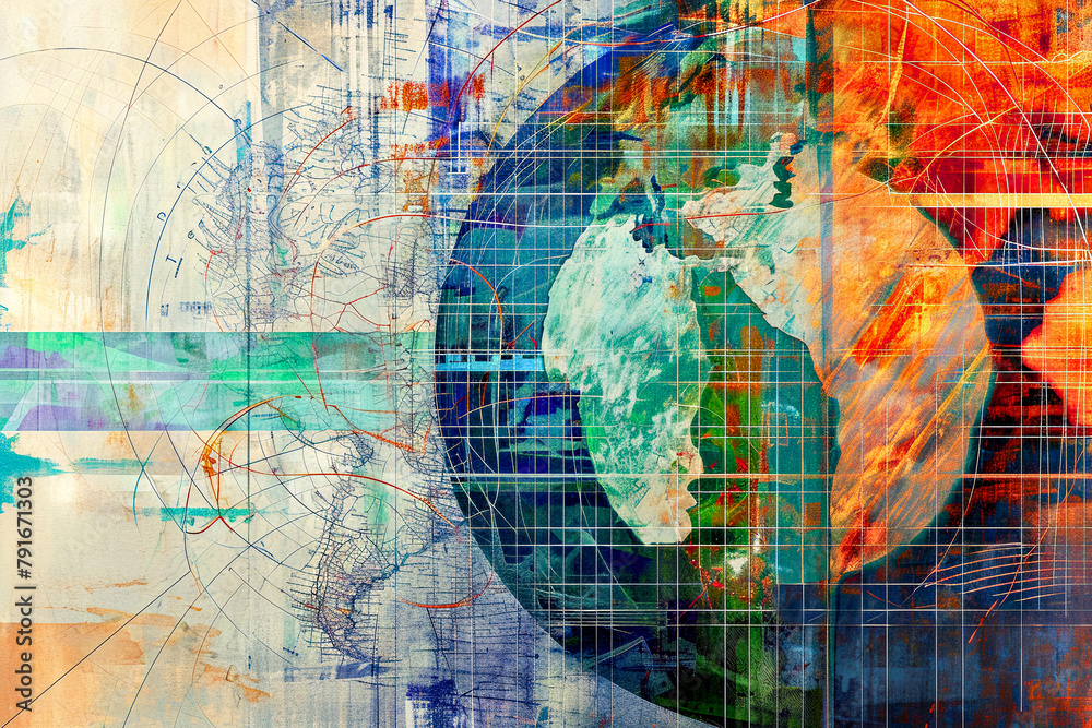 Obraz premium Multifaceted Earth Changes Wallpaper Illustration 