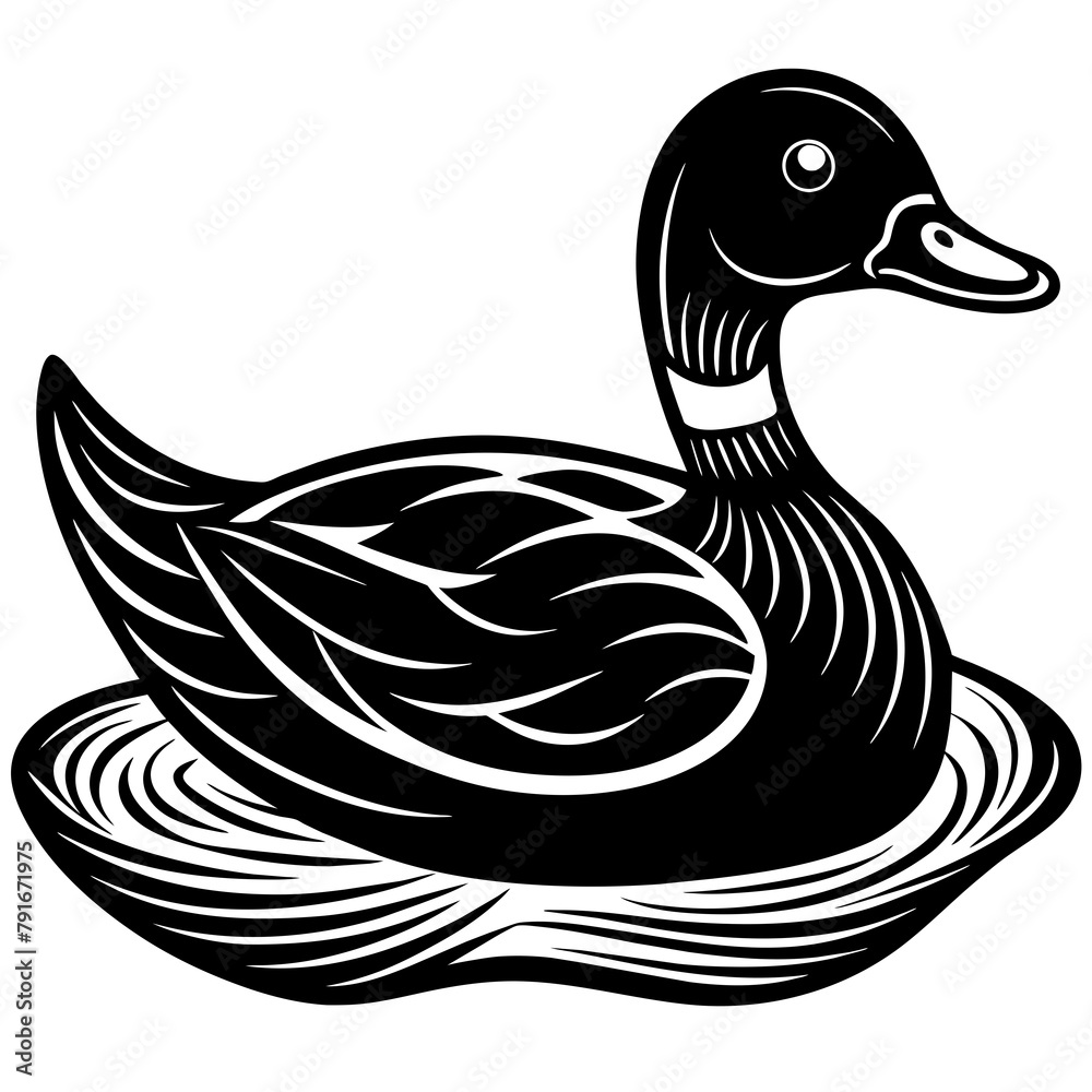 duck on white background vector art duck on white background vector art