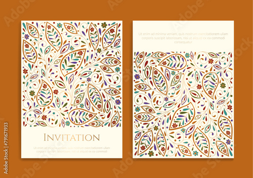 Luxury invitation card design with vector ornament pattern. Vintage template. Can be used for background and wallpaper. Elegant and classic vector elements great for decoration.