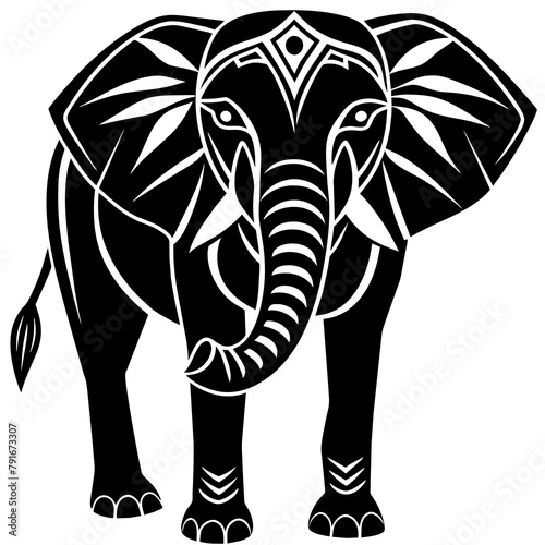 Canvas Print Elephent illustration vector art siilhouettte