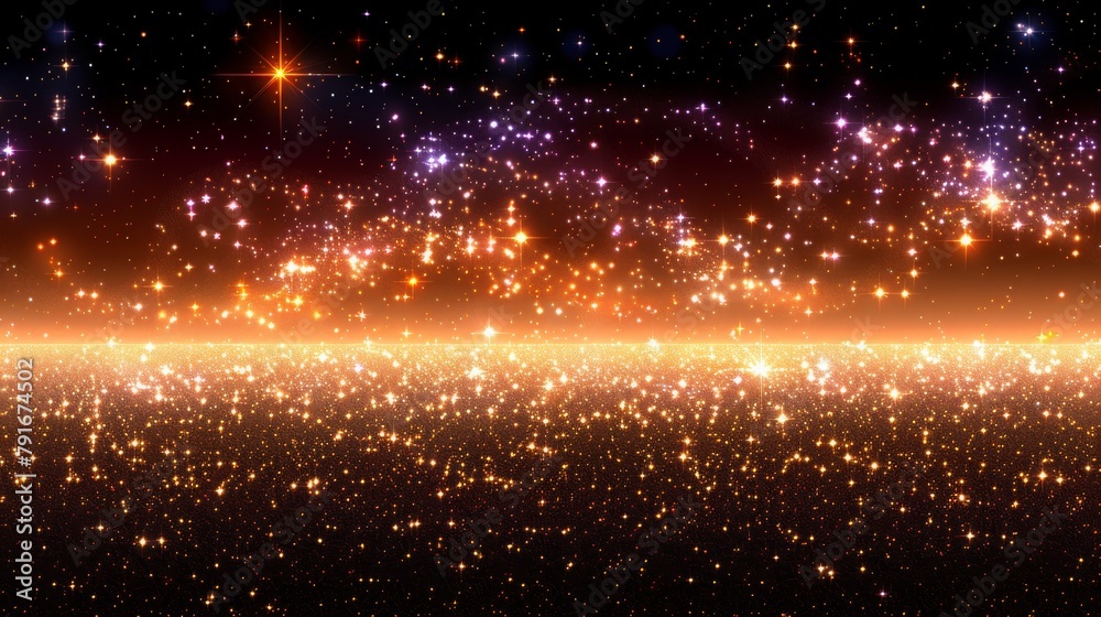 Golden Sparkle Gradient Background with Twinkling Stars