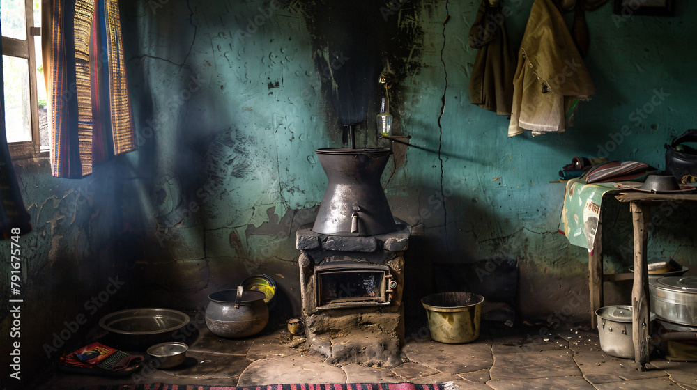 A traditional stove in a house in Kigali Rwan