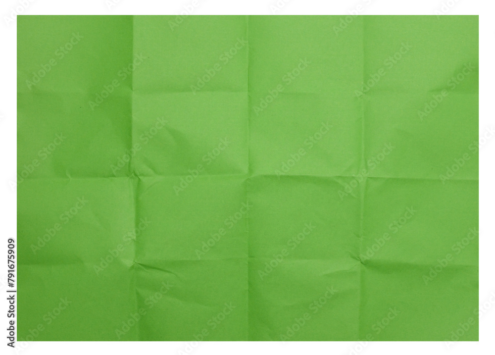 Green folded sheet of paper on isolated background Green folded sheet of paper on isolated background
