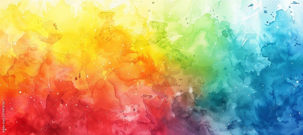 abstract rainbow banner watercolor background 