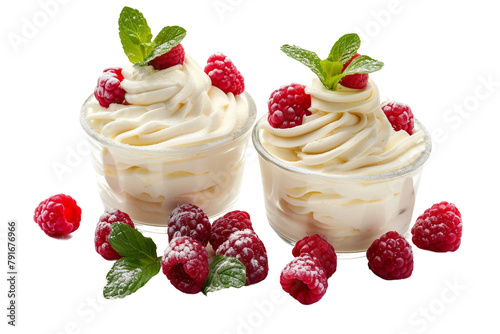 Whipped cream desert in two cups