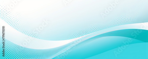 Cyan and white vector halftone background with dots in wave shape, simple minimalistic design for web banner template presentation background