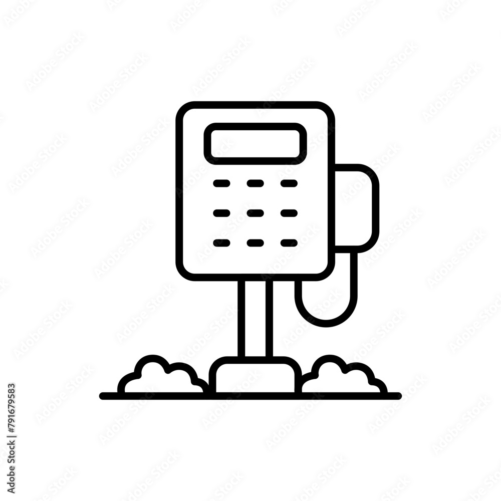 Phone booth outline icons, minimalist vector illustration ,simple transparent graphic element .Isolated on white background