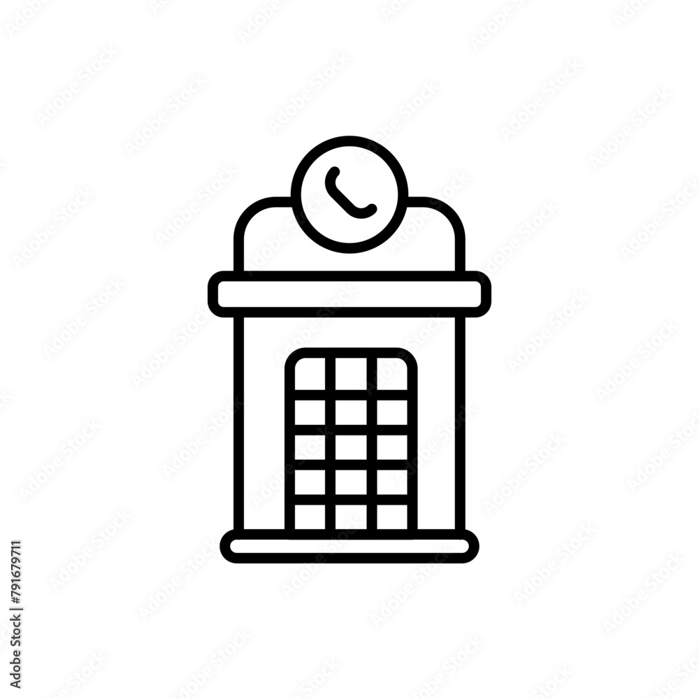 Phone booth outline icons, minimalist vector illustration ,simple transparent graphic element .Isolated on white background Phone booth outline icons, minimalist vector illustration ,simple transparent graphic element .Isolated on white background