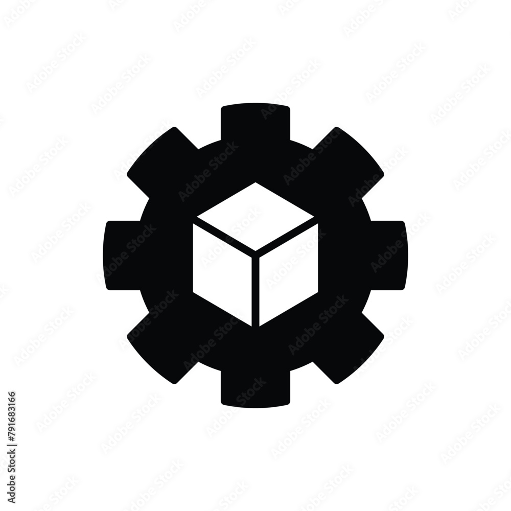 Product development icon. Simple solid style. New product design, package, data, idea, technology concept. Black silhouette, glyph symbol. Vector illustration isolated.