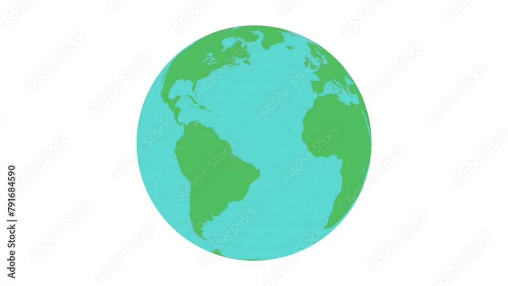 3D Animation - Simple planet earth rotating in loop and isolated on white background
3D Animation - Simple planet earth rotating in loop and isolated on white background