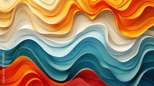 Colorful Abstract Background With Wavy Shapes