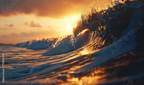 waves on the beach-generative ai © siwoo-mint