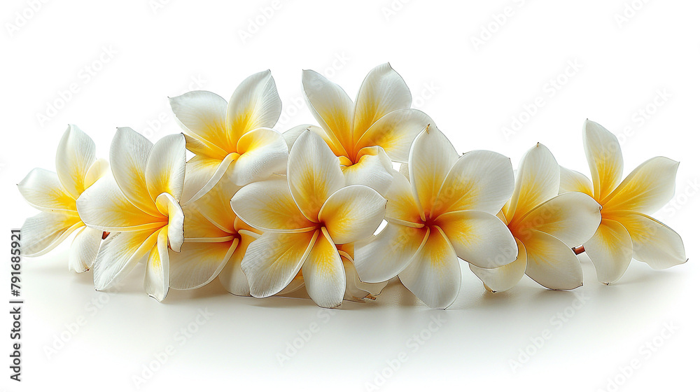 frangipani flowers white background
