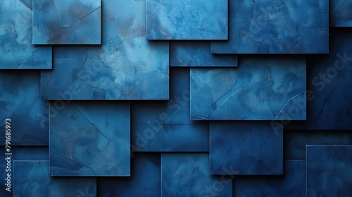 Blue Abstract Background With Squares and Rectangles