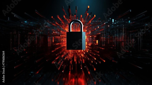Detailed shot of a cybersecurity firewall, technology ensuring impartiality in data handling photo
