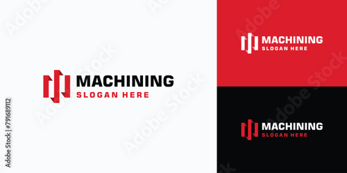 Vector logo design for the initials of the letter M in a screw shape with a modern, simple, clean and abstract style.