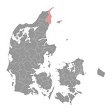 Frederikshavn Municipality map, administrative division of Denmark. Vector illustration.