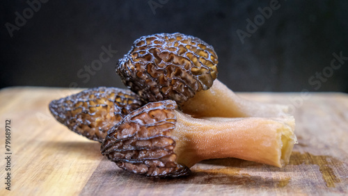 Morel Mushroom. Morchella esculenta. Valuable, edible fungi