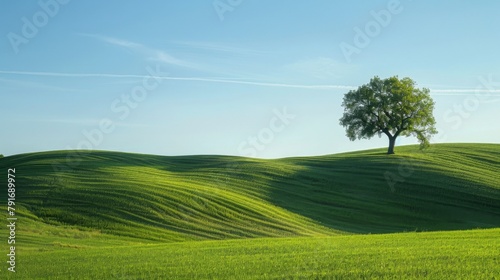 Natural landscape, beauty of hills, tall trees and clear skies