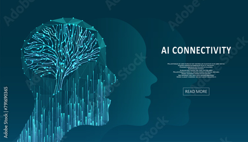 Artificial Intelligence illustration of brain.