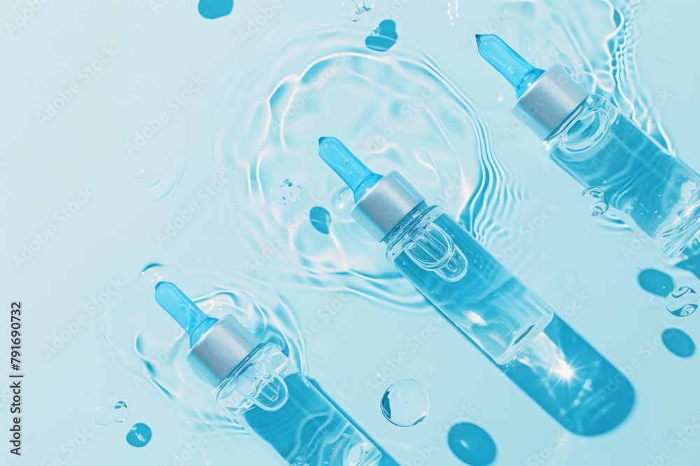 Two bottles of water on a table, perfect for hydration concept Two bottles of water on a table, perfect for hydration concept