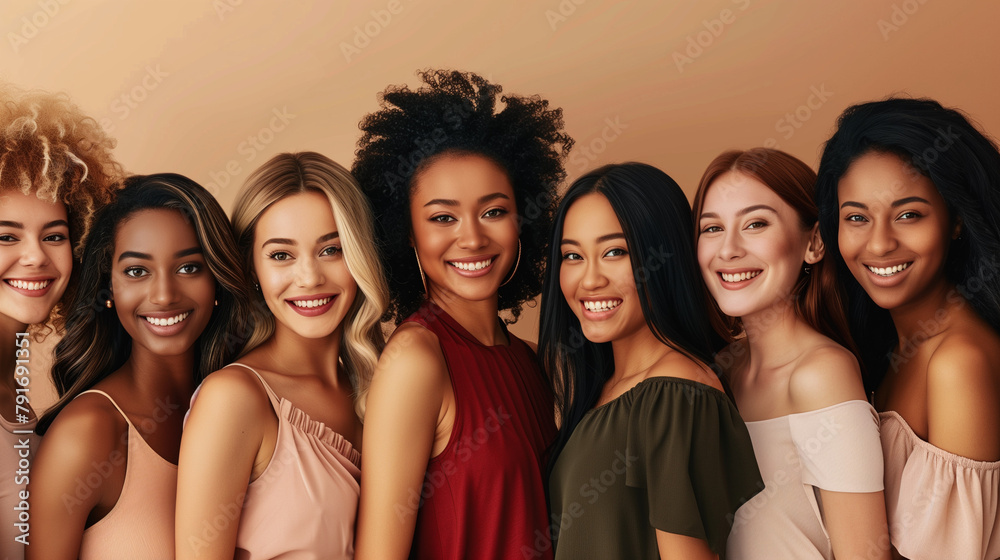 smiling women of all races smiling women of all races