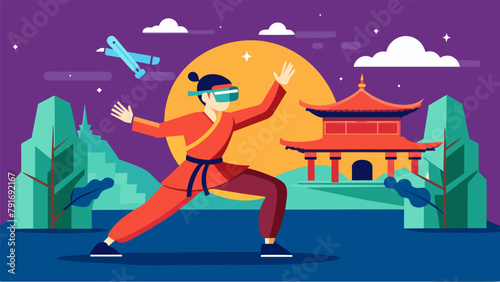 A virtual reality experience allowing users to train and learn from the teachings of legendary martial arts masters as if transported back in