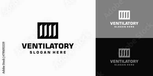 Ventilation shape vector logo design with modern, simple, clean and abstract style.