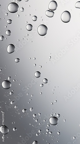 Gray bubble with water droplets on it, representing air and fluidity. Web banner with copy space for photo text or product, blank empty copyspace