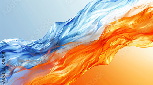 Abstract orange blanc and blue background with wave ..