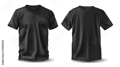 Set of T-Shirts black and white isolated on white background
