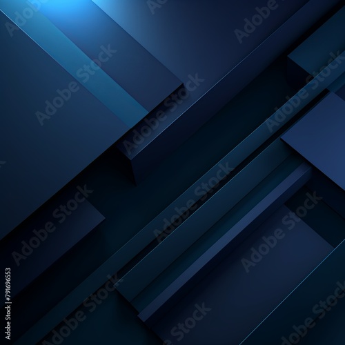 Indigo background with geometric shapes and shadows, creating an abstract modern design for corporate or technology-inspired designs