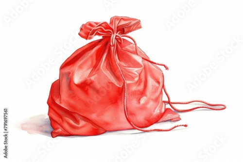 A red bag on a white surface. Suitable for fashion or shopping concepts
