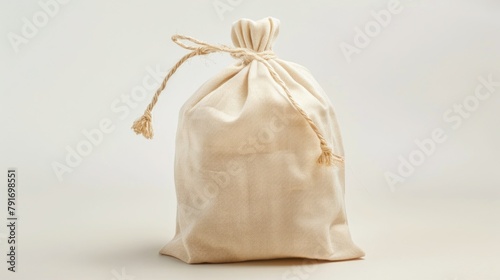 A bag with a string tied to it. Suitable for various concepts
