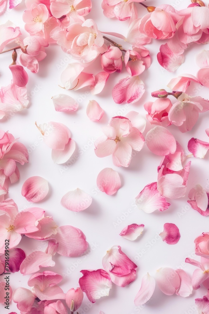 A beautiful arrangement of pink flowers on a white table, perfect for home decor or event planning A beautiful arrangement of pink flowers on a white table, perfect for home decor or event planning