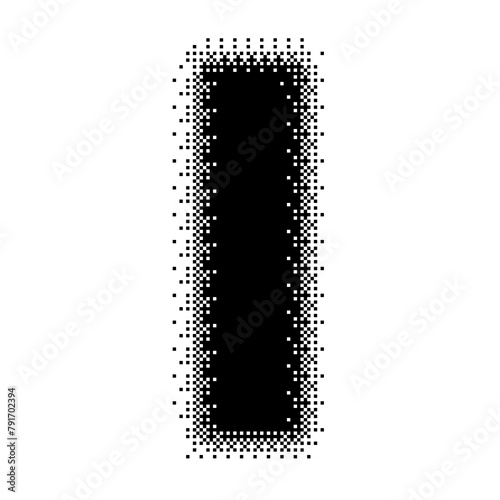 Black English Uppercase Letter I Pixel Bitmap