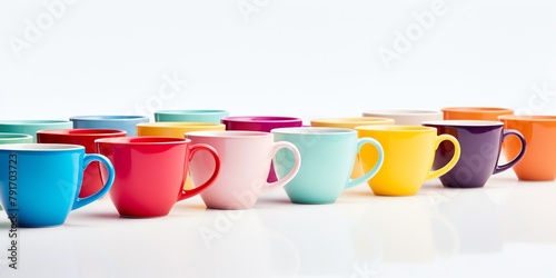 a group of colorful coffee cups photo