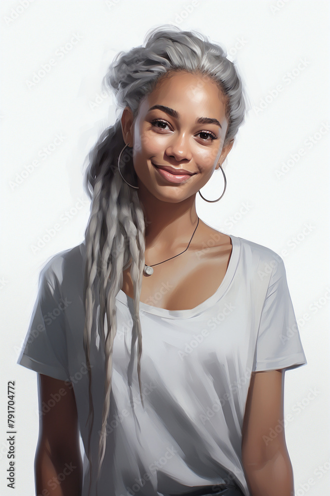 happy african american woman, isolated portrait happy african american woman, isolated portrait