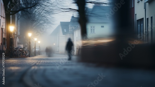 a person walking on a street photo