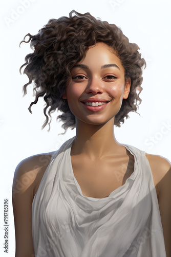 Radiant african american woman, isolated portrait