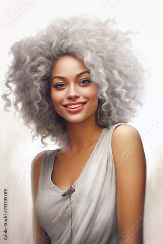 Radiant african american woman, isolated portrait