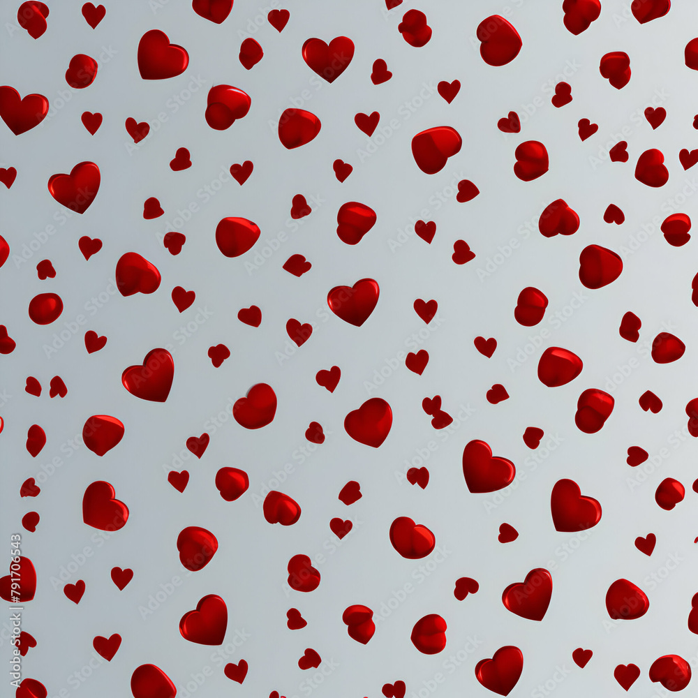 Small red hearts on white background seamless pattern for Valentine's Day