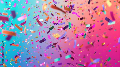 Colorful confetti flying. Party background concepts ideas with colorful confetti