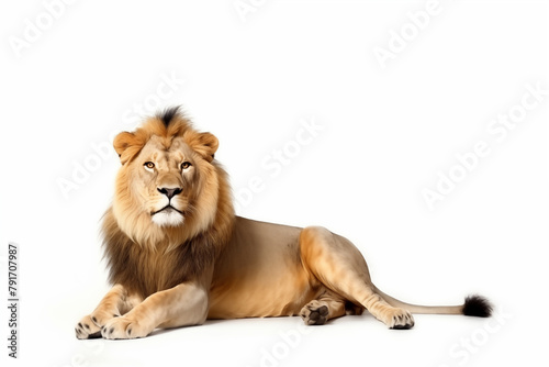 a lion lying down on the floor