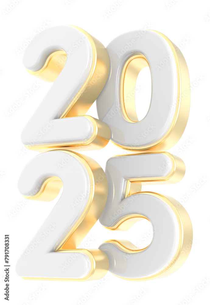 Happy New Year Number 2025 3d Render Happy New Year Number 2025 3d Render
