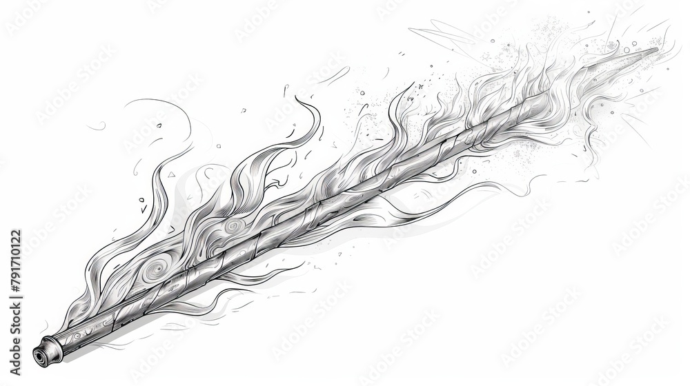 Fantasy elements: A magical wand, crackling with energy Fantasy elements: A magical wand, crackling with energy