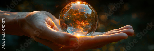 Clear Glass Bulb on Human Palm ,
Child fascinated by Earth Learning curiosity geography global awareness
 photo