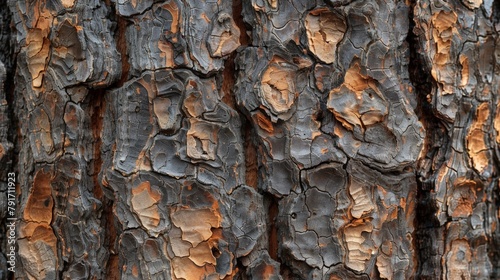 Close-up of Tree Trunk with Brown and Black Paint